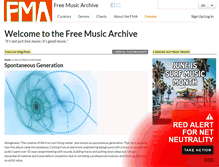 Tablet Screenshot of freemusicarchive.org